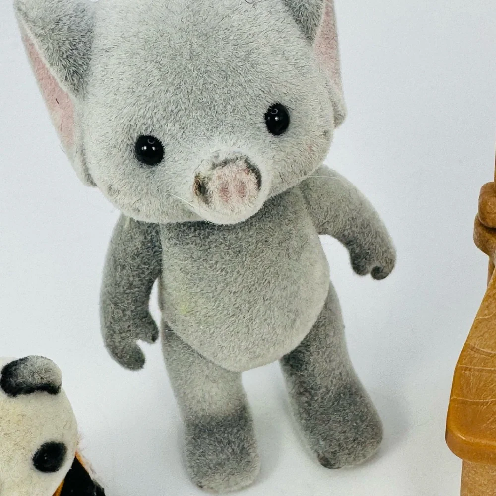Calico Critters Elephant Baby Panda Bear Desk Lot Of 3 Pieces READ DESCRIPTION!